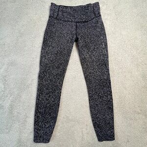 Lululemon Align High Rise Black Speckled Print‎ Leggings Size 4